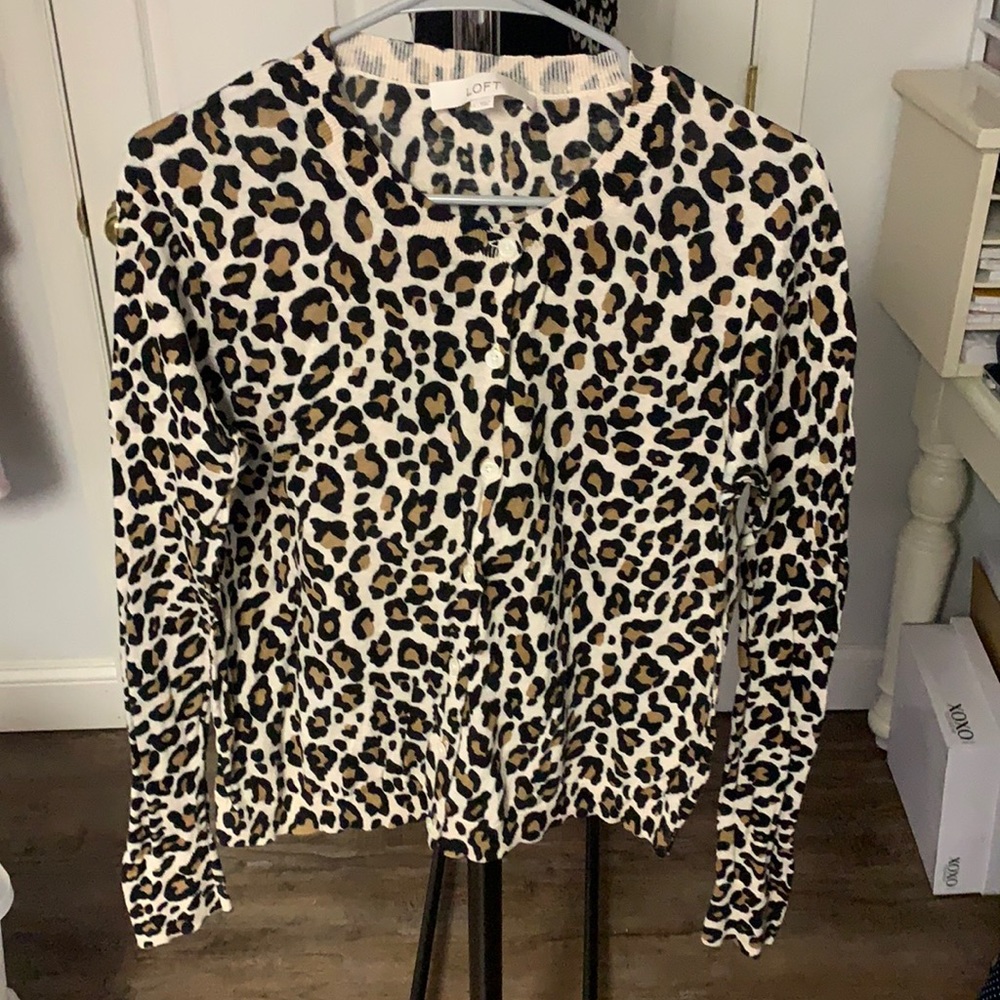 LOFT Leopard Print Cardigan